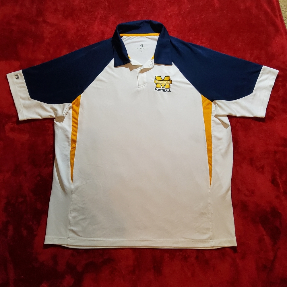 Holloway Polo Shirt Men's XL Marion Illinois Wildcats Football Navy Gold White